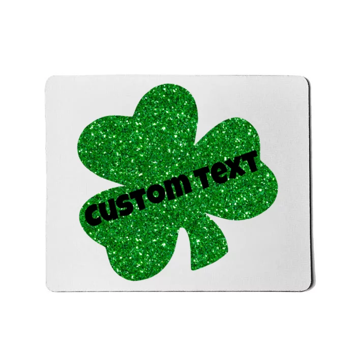 St. Patrick's Day Teacher Ms Mrs Personalized Name Green Glitter Mousepad