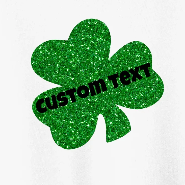 St. Patrick's Day Teacher Ms Mrs Personalized Name Green Glitter Toddler T-Shirt