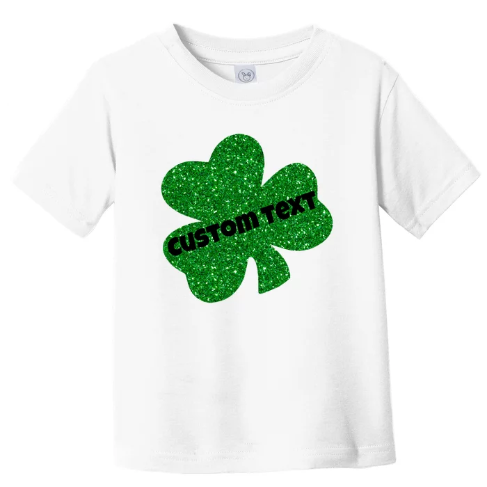 St. Patrick's Day Teacher Ms Mrs Personalized Name Green Glitter Toddler T-Shirt