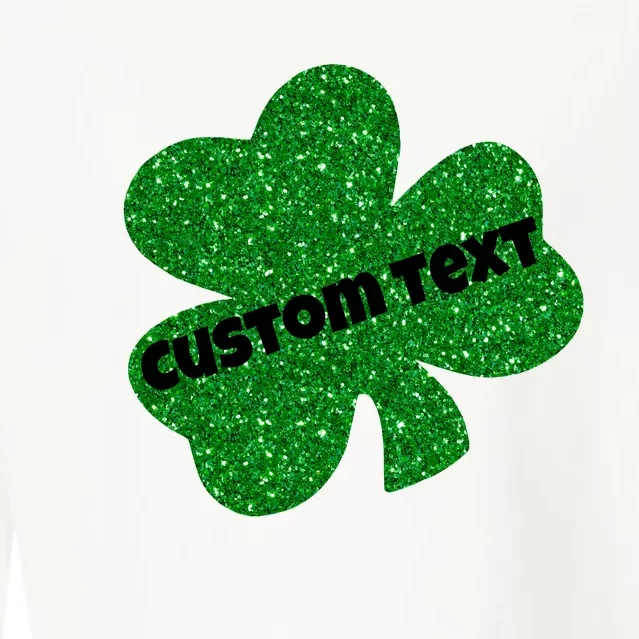 St. Patrick's Day Teacher Ms Mrs Personalized Name Green Glitter Cropped Pullover Crew