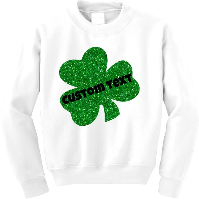 St. Patrick's Day Teacher Ms Mrs Personalized Name Green Glitter Kids Sweatshirt