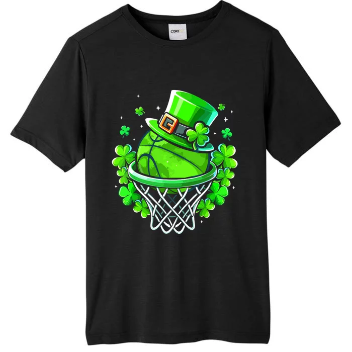 St Patricks Day Shamrock Basketball Irish Leprechaun ChromaSoft Performance T-Shirt