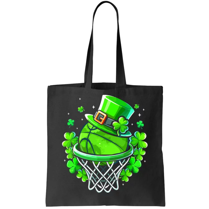 St Patricks Day Shamrock Basketball Irish Leprechaun Tote Bag