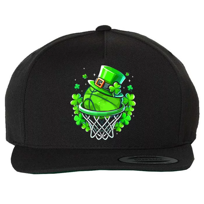 St Patricks Day Shamrock Basketball Irish Leprechaun Wool Snapback Cap