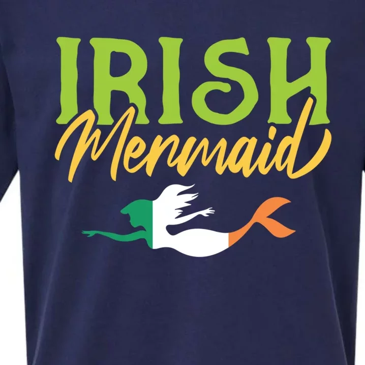 St Patrick's Day Gift Irish Mermaid Gift For Irish Lasses Gift Sueded Cloud Jersey T-Shirt