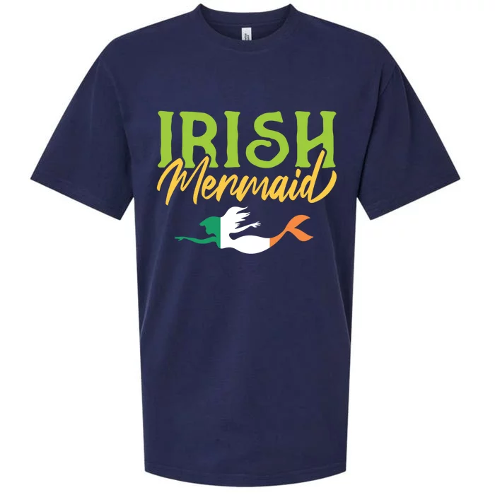 St Patrick's Day Gift Irish Mermaid Gift For Irish Lasses Gift Sueded Cloud Jersey T-Shirt