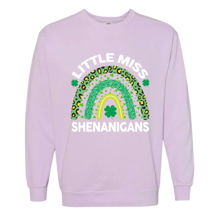 St Patricks Day Little Miss Shenanigans Cool Gift Garment-Dyed Sweatshirt