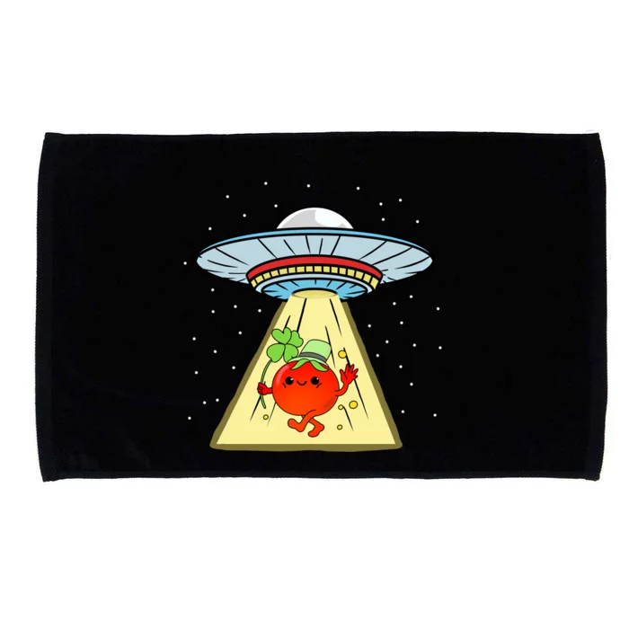 St Patricks Day Tomato Ufo Abduction Gift Microfiber Hand Towel