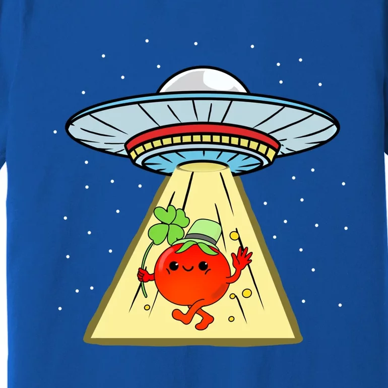 St Patricks Day Tomato Ufo Abduction Gift Premium T-Shirt