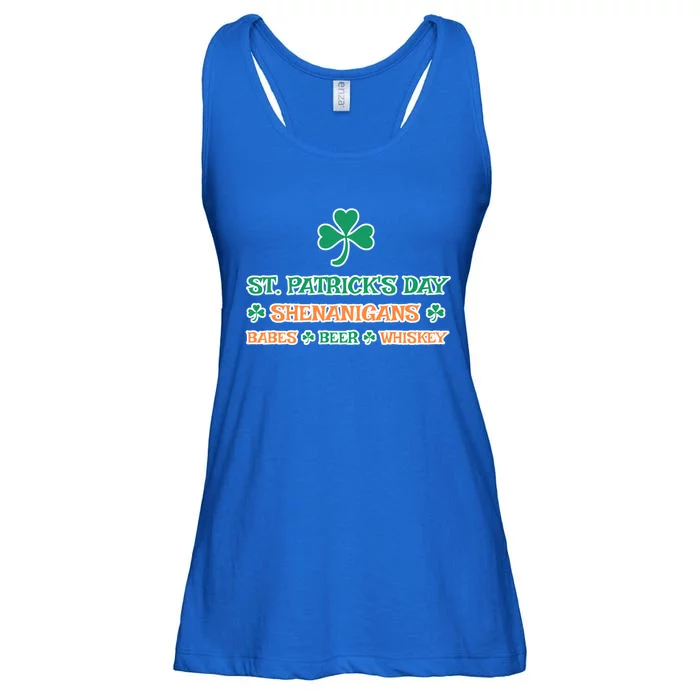 St Patrick's Day Shenanigans Babes Beer Whiskey Lucky Irish Great Gift Ladies Essential Flowy Tank