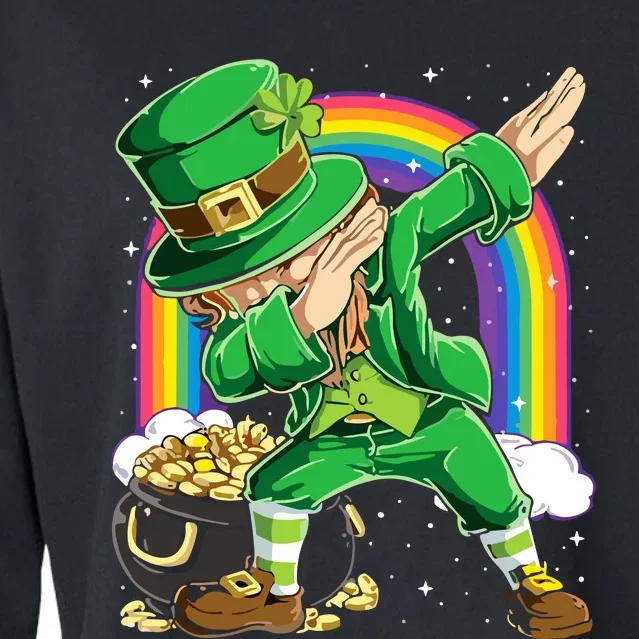 St Patricks Day Dabbing Leprechaun Dab Dance Cropped Pullover Crew