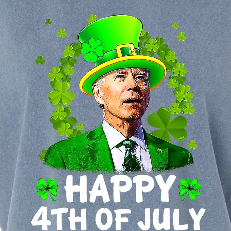 St Patricks Day Funny Happy 4th Of July Anti Joe Biden Garment-Dyed Women's Muscle Tee