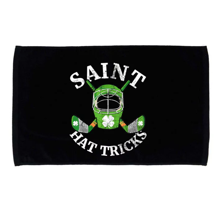 St Patricks Day Saint Hat Tricks Hockey Shamrock Kids Boys Microfiber Hand Towel