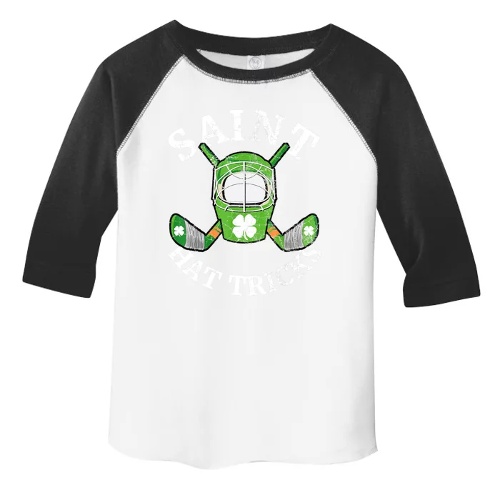 St Patricks Day Saint Hat Tricks Hockey Shamrock Kids Boys Toddler Fine Jersey T-Shirt