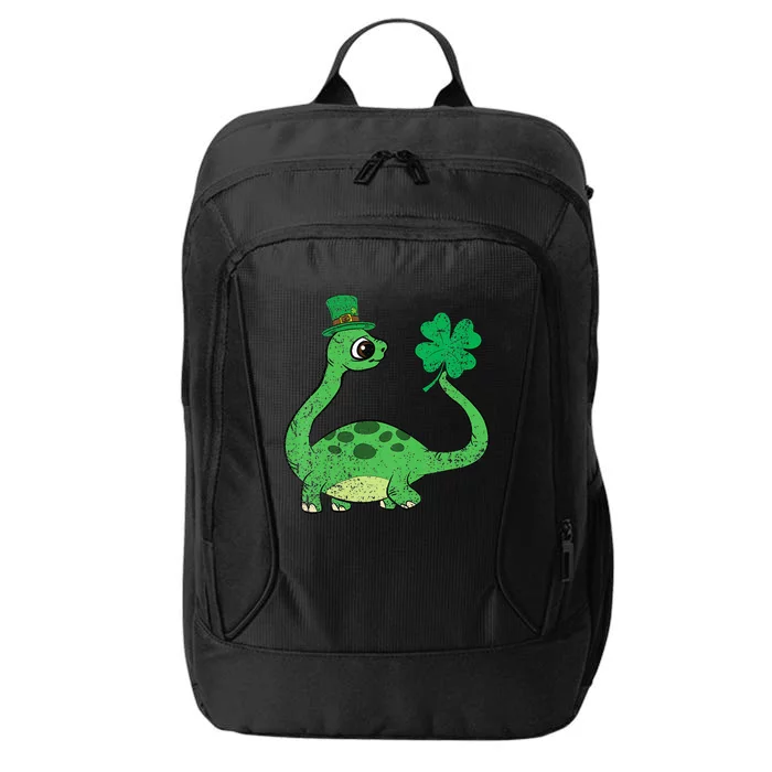 St Patricks Day Brontosaurus Shamrock City Backpack