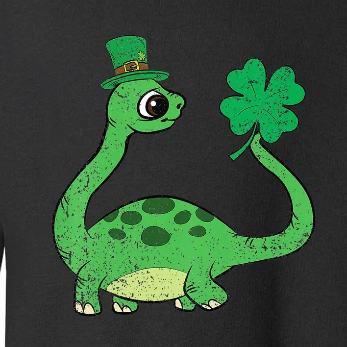 St Patricks Day Brontosaurus Shamrock Toddler Sweatshirt