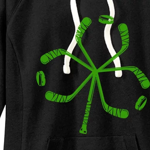 St Patricks Day Tee Shamrock Gift Hockey St Patricks Day Gift Women's Fleece Hoodie