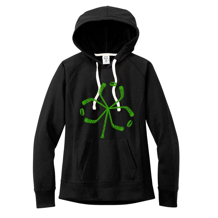 St Patricks Day Tee Shamrock Gift Hockey St Patricks Day Gift Women's Fleece Hoodie