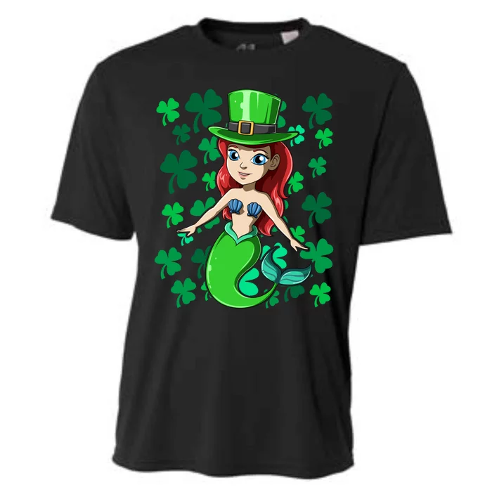 St Patrick's Day Mermaid Irish Mermaid Leprechaun Mermaid Gift Cooling Performance Crew T-Shirt