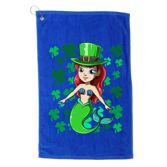 St Patrick's Day Mermaid Irish Mermaid Leprechaun Mermaid Gift Platinum Collection Golf Towel