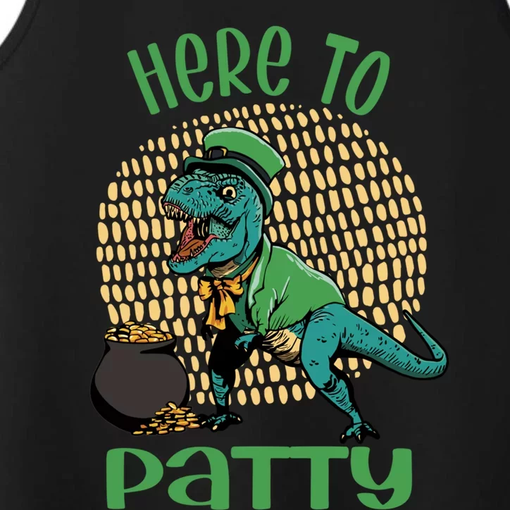 St Patrick's Day Irish Tgiftrex Dinosaur Here To Paddy Cute Gift Performance Tank