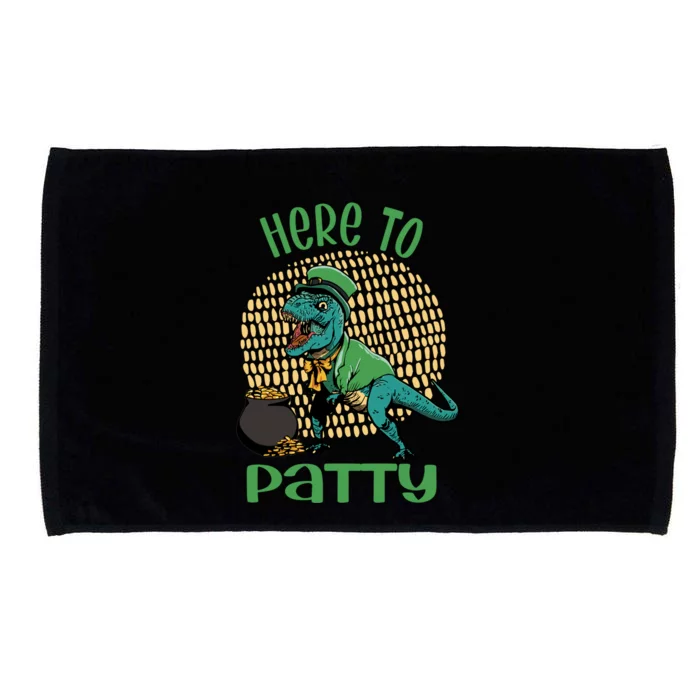 St Patrick's Day Irish Tgiftrex Dinosaur Here To Paddy Cute Gift Microfiber Hand Towel