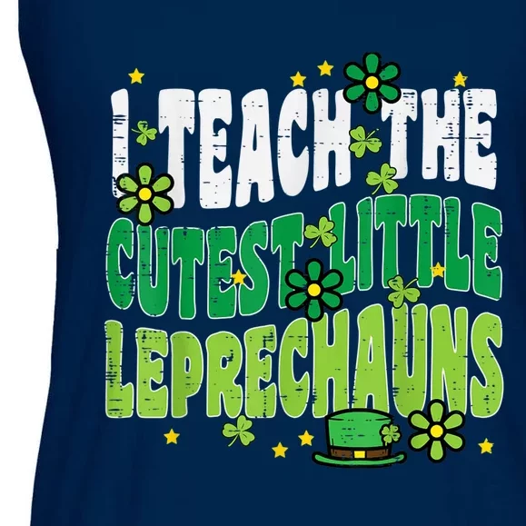 St Patrick Day Teach Little Leprechauns Saint Paddys Teacher Ladies Essential Flowy Tank