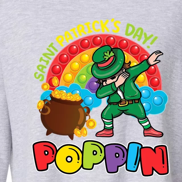 St Patrick's Day Poppin' Pop It Rainbow Leprechaun Cool Gift Cropped Pullover Crew