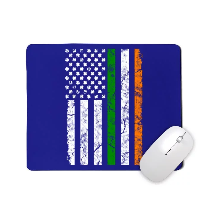 St Patrick's Day Patriotic Gift Shamrock Irish American Flag Gift Mousepad