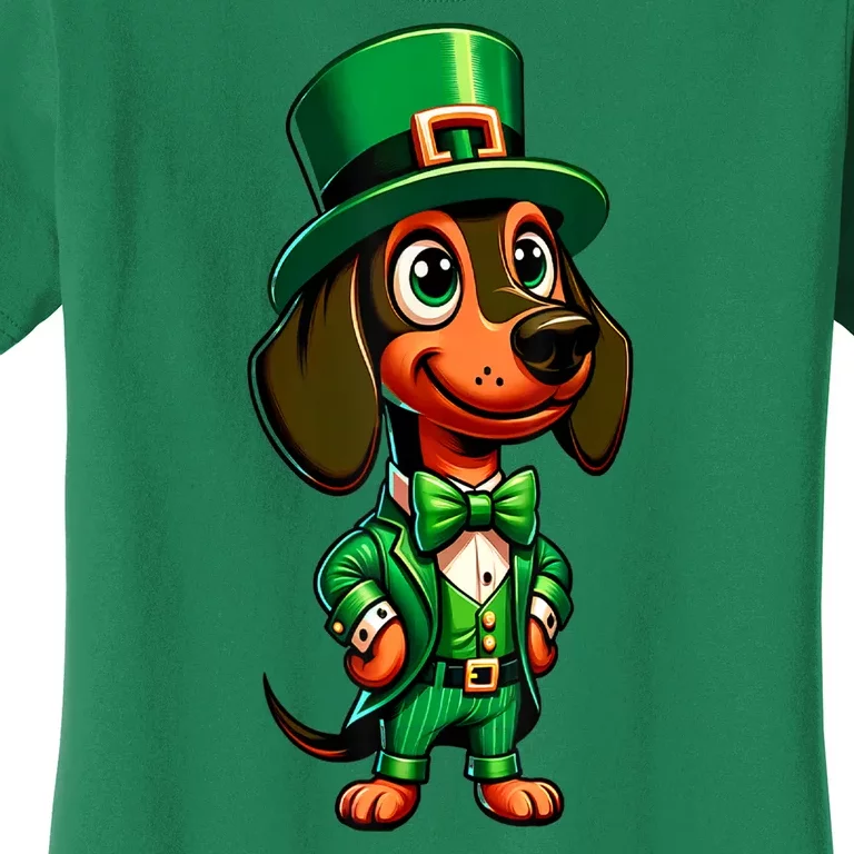 St. Patricks Day Cute Dachshund Dog Leprechaun Weiner Dog Lover Gift Women's T-Shirt