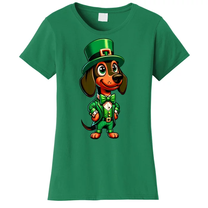 St. Patricks Day Cute Dachshund Dog Leprechaun Weiner Dog Lover Gift Women's T-Shirt