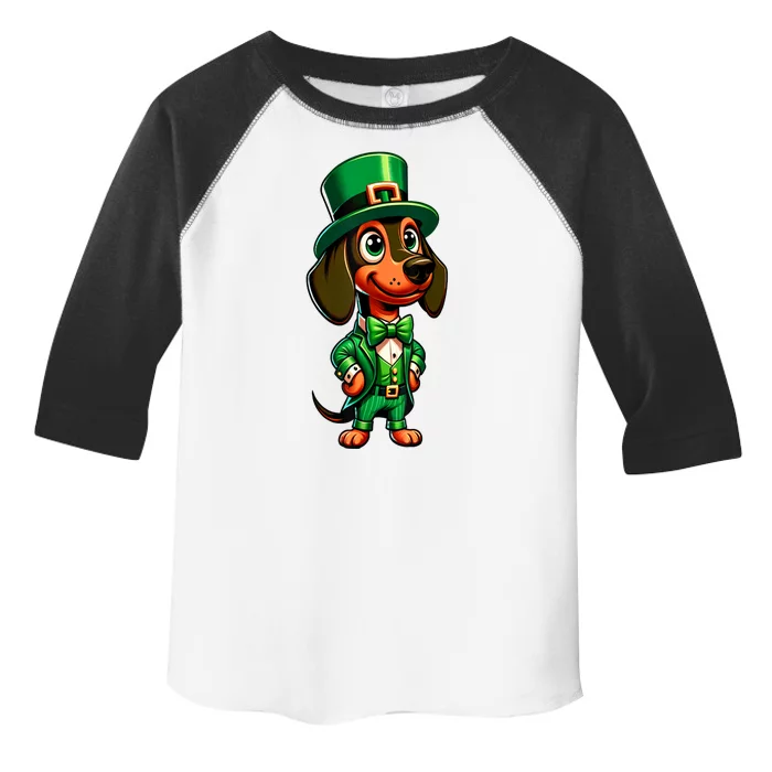 St. Patricks Day Cute Dachshund Dog Leprechaun Weiner Dog Lover Gift Toddler Fine Jersey T-Shirt