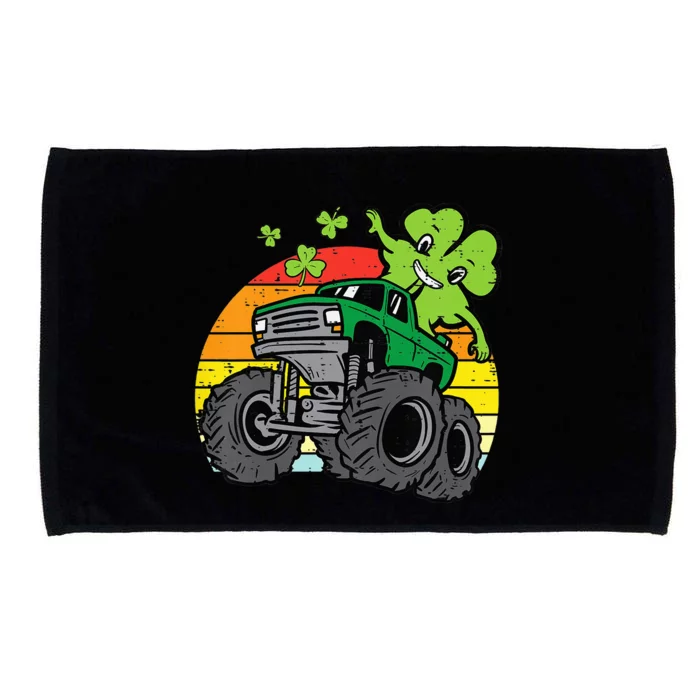 Saint Patricks Day for Monster Truck Lover  Shamrock Microfiber Hand Towel