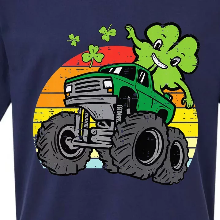 Saint Patricks Day for Monster Truck Lover  Shamrock Sueded Cloud Jersey T-Shirt