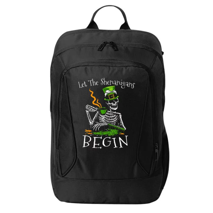 St Patricks Day Skeleton Let Shenanigans Begin City Backpack