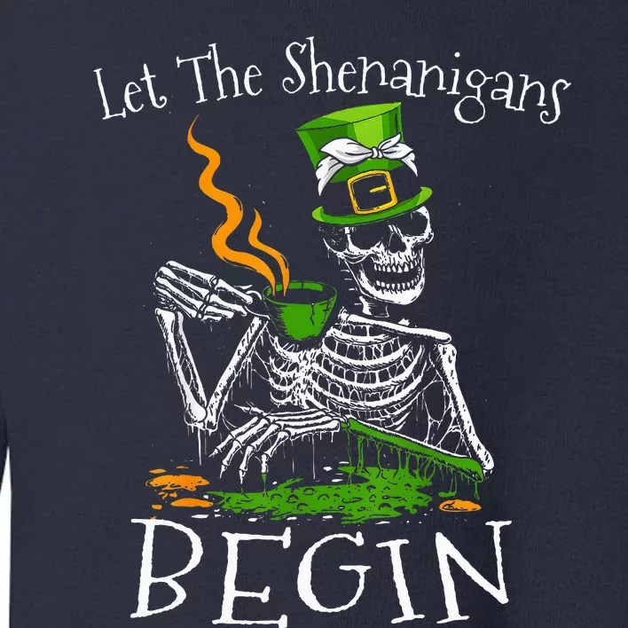 St Patricks Day Skeleton Let Shenanigans Begin Toddler Sweatshirt