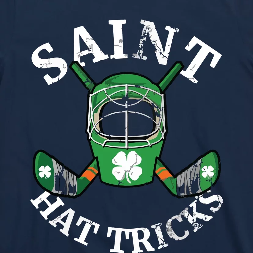 St Patrick's Day Saint Hat Tricks Hockey Shamrock T-Shirt