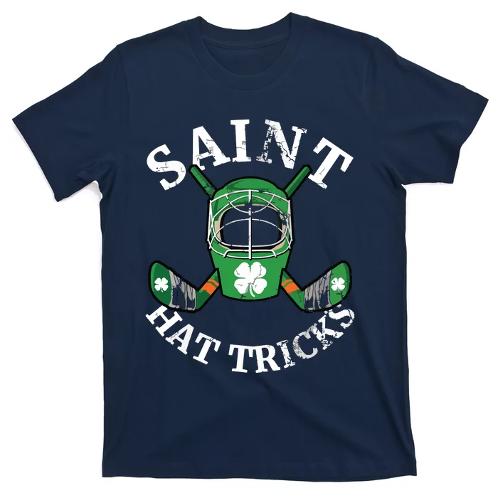 St Patrick's Day Saint Hat Tricks Hockey Shamrock T-Shirt