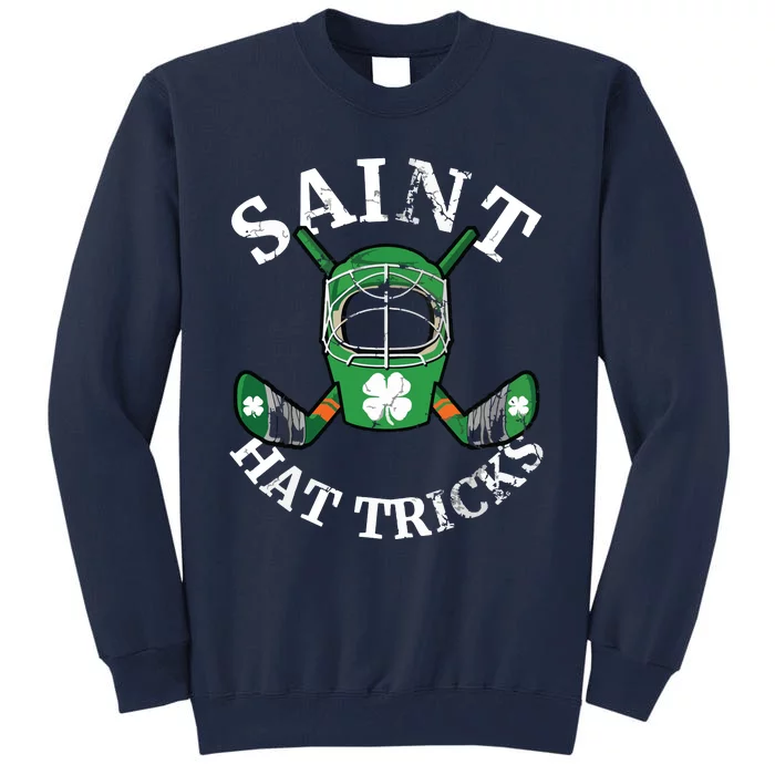 St Patrick's Day Saint Hat Tricks Hockey Shamrock Tall Sweatshirt