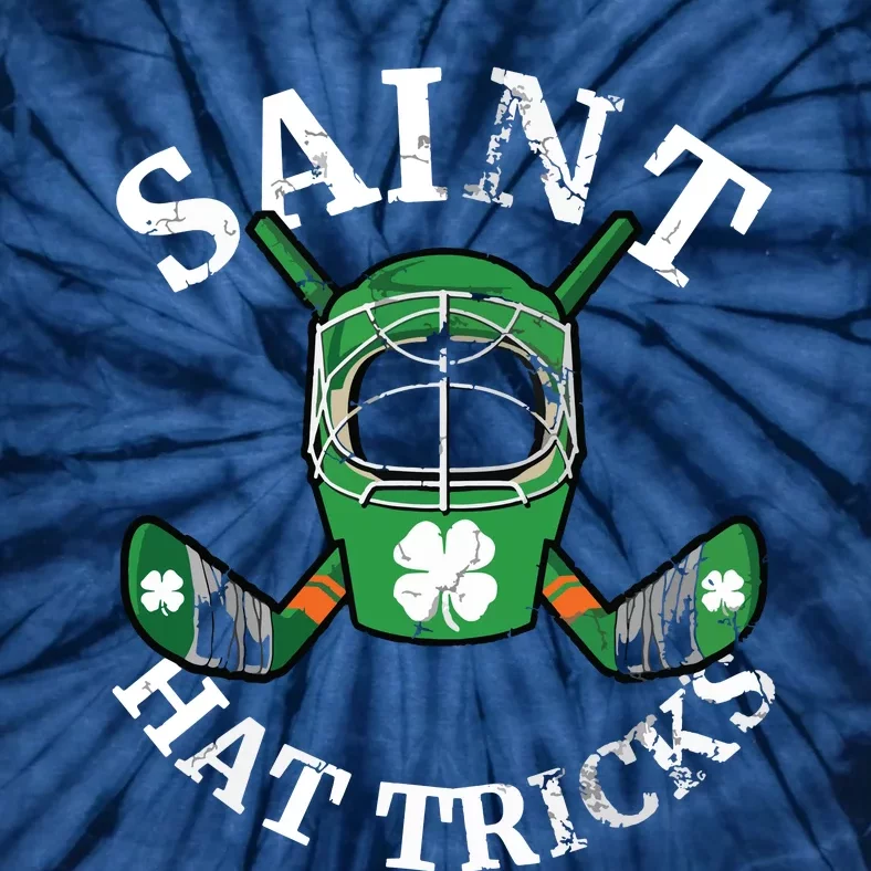 St Patrick's Day Saint Hat Tricks Hockey Shamrock Tie-Dye T-Shirt