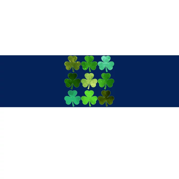 St Patricks Day Lucky Watercolor Shamrocks Bumper Sticker