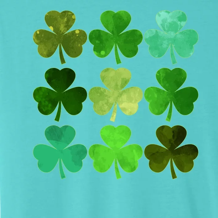 St Patricks Day Lucky Watercolor Shamrocks ChromaSoft Performance T-Shirt