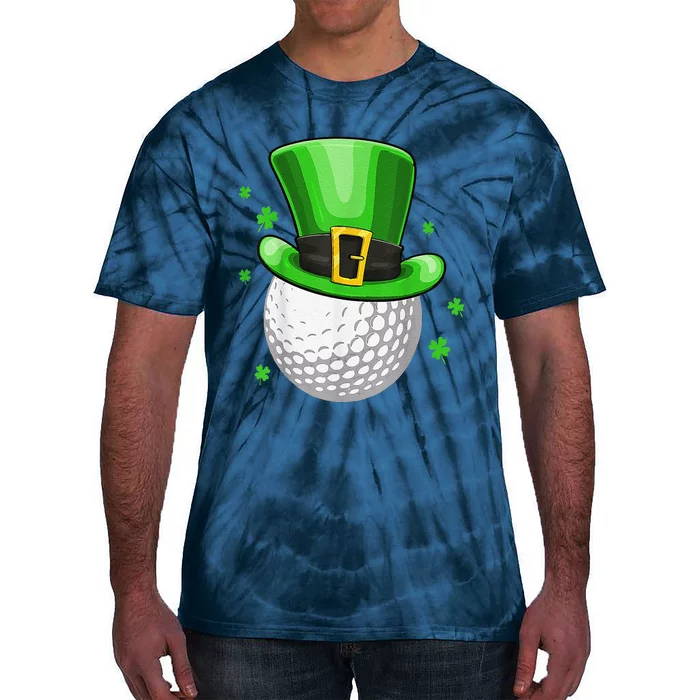 St Patricks Day Leprechaun Hat Shamrock Irish Golf Tie-Dye T-Shirt