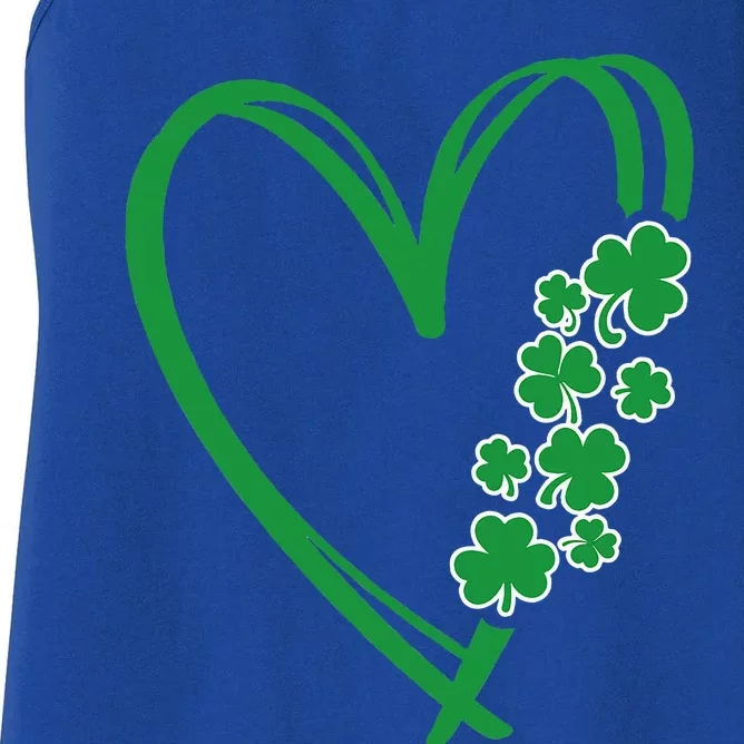 St Patricks Day Shamrock Irish Heart Saint Pattys Paddys Women's Racerback Tank