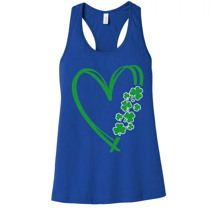 St Patricks Day Shamrock Irish Heart Saint Pattys Paddys Women's Racerback Tank