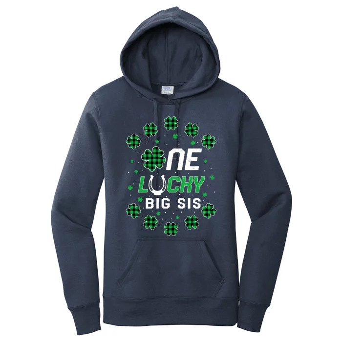 St Patricks Day Prek Kinder One Lucky Big Sis Great Gift Women's Pullover Hoodie