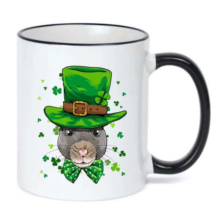 St Patrick's Day Leprechaun Rat Mouse Shamrock Rat Lover Gift Black Color Changing Mug