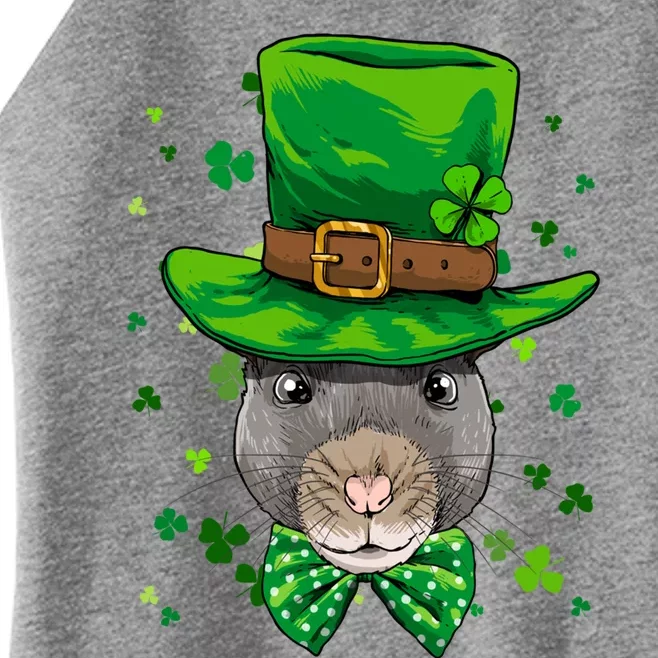 St Patrick's Day Leprechaun Rat Mouse Shamrock Rat Lover Gift Women’s Perfect Tri Rocker Tank