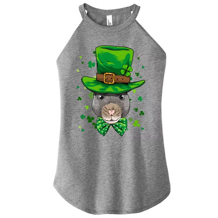 St Patrick's Day Leprechaun Rat Mouse Shamrock Rat Lover Gift Women’s Perfect Tri Rocker Tank