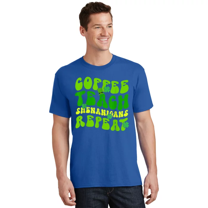 St Patrick's Day Coffee Teach Shenanigans Repeat T-Shirt